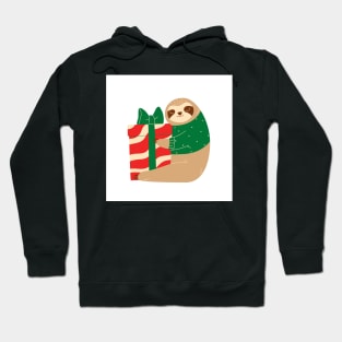 Christmas Otters Hug Present Hoodie